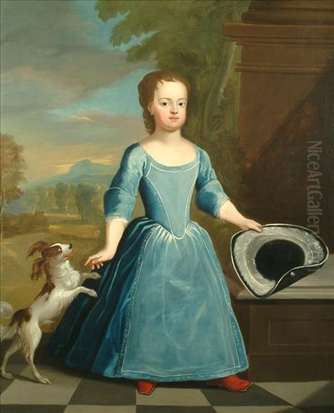 Portrait Ofchild With A Spaniel - view 1