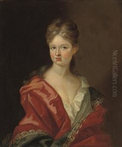 Portrait Of A Young Lady, Half-length, In A White Chemise And Redwrap