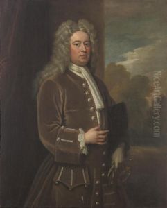 Portrait Of Dudley North Of 
Glemham (1684-1729), Three-quarter-length, In A Brown Coat, A Tricorn 
Under His Left Arm by Sir Godfrey Kneller