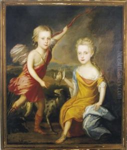 Children In Classical Dress, Hunting Birds Children In Classical Dress, Hunting Birds