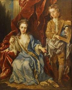 Doble Retrato De Nina Y Nino, De Cuerpo Entero by Sir Godfrey Kneller
