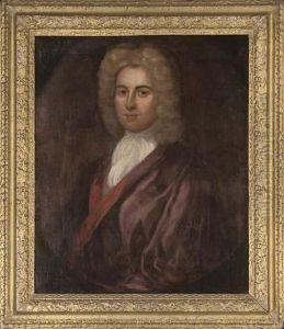Portrait Of A Gentleman, Half-length, In A Purple Coat