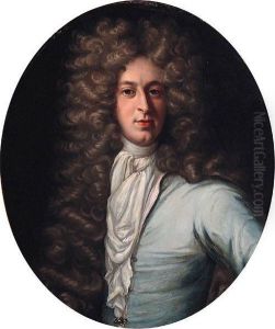 Portrait Of John Taylor Of 
Royston, Half-length, In A Blue Coat Andwhite Stock; And Portrait Of 
Elizabeth Taylor, Half-length, In Awhite Dress With Red Mantle