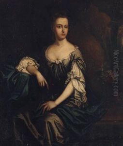 Portrait Of Isabella, Lady
Lowther, Seated Three-quarter-length, Ina Grey Dress And Blue Shawl, A
Landscape Beyond by Sir Godfrey Kneller