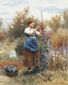 Tying Up The Hollyhocks