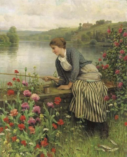 A Breton Girl Fishing - view 1