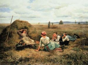 The Harvesters Resting by Daniel Ridgway Knight