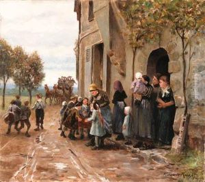 Leaving School by Daniel Ridgway Knight
