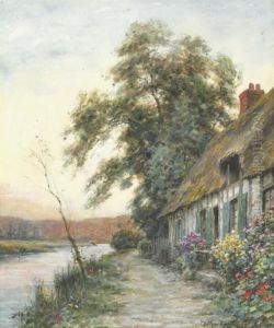 Cottage By A Stream by Louis Aston Knight