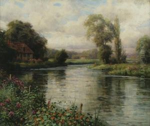 River Landscape by Louis Aston Knight