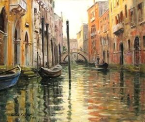 Venice At Sunset by Louis Aston Knight
