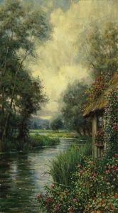 Rose Garden By A Stream