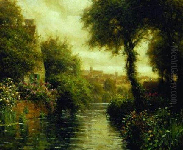 Cottage Along A Canal With Village In The Distance - view 1