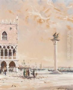 The Lion Of St. Mark, Venice by Louis Aston Knight