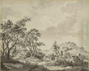Wanderer In Bergigerbaumlandschaft