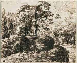 Landschaft Mit Grosen Baumen. by Ferdinand Kobell
