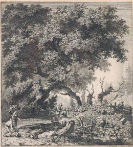 Paesaggio Con Ponte Sotto Alberi Incrociandosi by Ferdinand Kobell