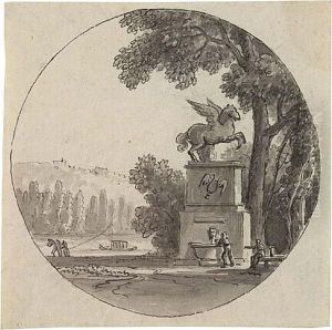 An Arcadian Landscape With A Shepherd by Ferdinand Kobell