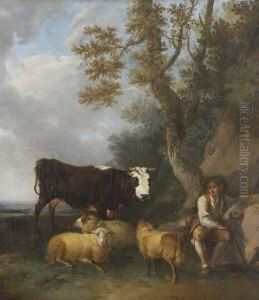 Hirte Mit Schafen Und
Kuhen by Ferdinand Kobell