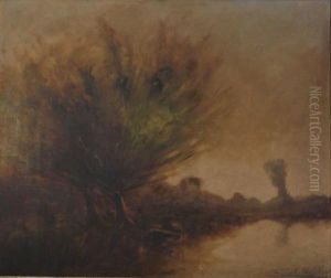 Paisaje Con Rio Y Arboles by Stephen Koek Koek