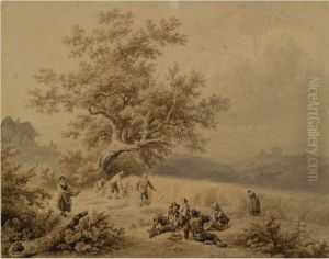 The Reapers by Barend Cornelis Koekkoek