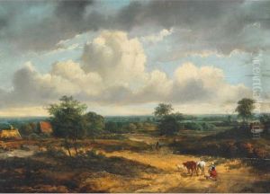 Return From Market In An Extensive Dutch Countryside by Barend Cornelis Koekkoek