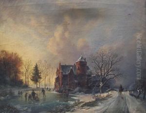 Das Ode Schlos (winterlandschaft)