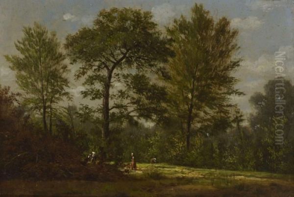 Waldlandschaft Mit Reisigsammlerinnen - view 1