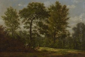 Waldlandschaft Mit Reisigsammlerinnen by Barend Cornelis Koekkoek