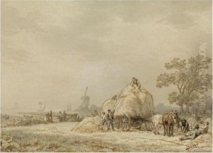 Haytime by Barend Cornelis Koekkoek