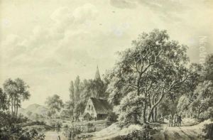Hunting In A Wooded Landscape Hunting In A Wooded Landscape