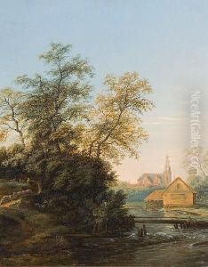 River Landscape by Barend Cornelis Koekkoek