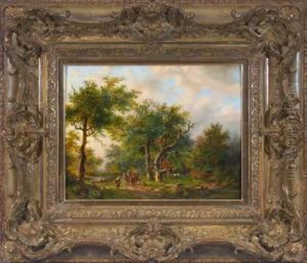 Romantische Waldlandschaft Im Sommerlicht Mit Reicher Staffage - view 1