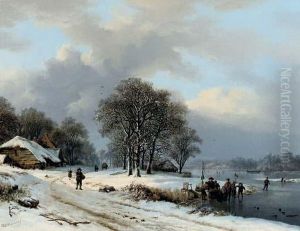 A Winter Landscape With Skaters