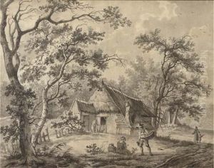 By A Cottage In A Forest by Barend Cornelis Koekkoek