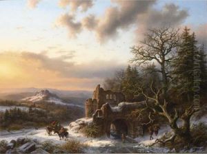 Wood-gatherers In A Winter Landscape Wood-gatherers In A Winter Landscape