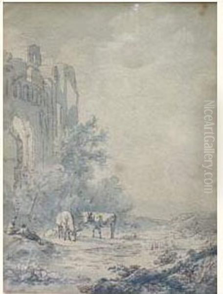 Couples De Bergers Dans Un Paysage De Ruines - view 1