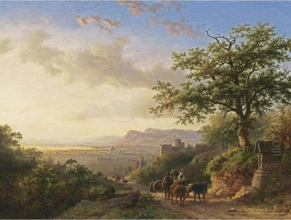 An Extensive Rhineview With Travellers On A Path - view 1