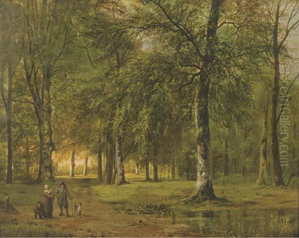 A View Of A Park With Figures - view 1