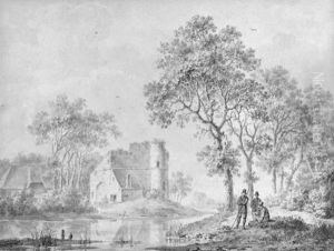 Travellers Resting On A Riverbank by Barend Cornelis Koekkoek