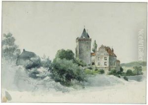 Landsberg Castle, Near Kettwig, Germany by Barend Cornelis Koekkoek