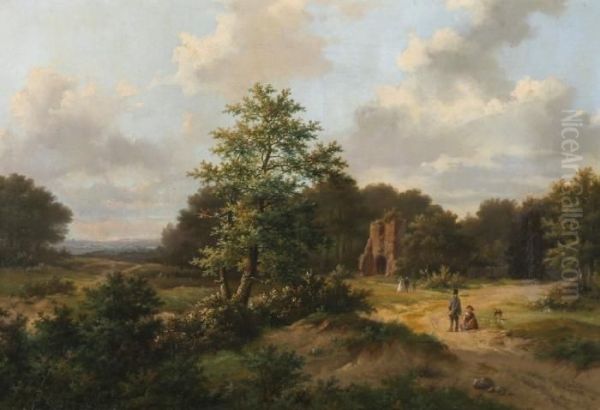 Zomers Landschap Met Figuren Bij Een Ru‹ne - view 1