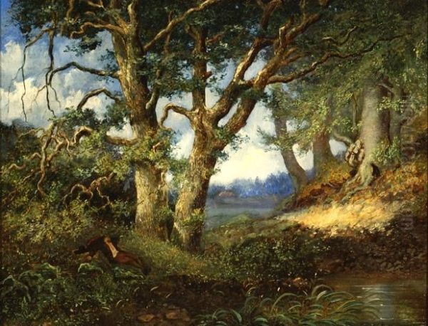 Resting Figure In A Wooded Landscape - view 1