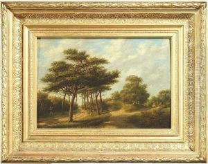 Summery Landscape With A Path. Oil/panel, Signed