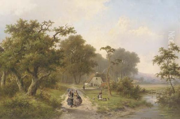 Elegant Ladies Strolling In The Country - view 1