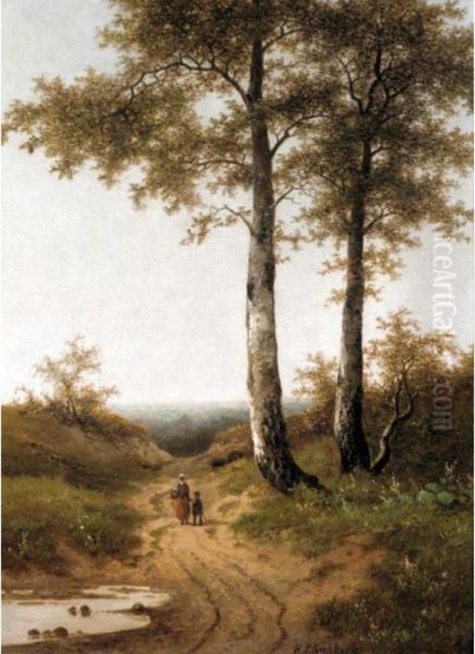 Figures On A Country Path - view 1