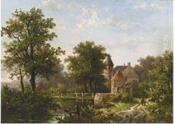 A Castle In A Wooded Landscape - view 1