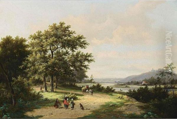 Figures On A Country Road - view 1