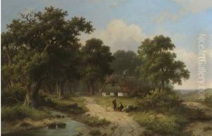 Peasants Resting By A Stream At The Edge Of A Forest