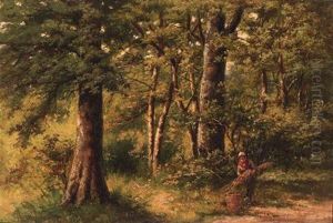 The Woodgatherer by Hendrik Pieter Koekkoek